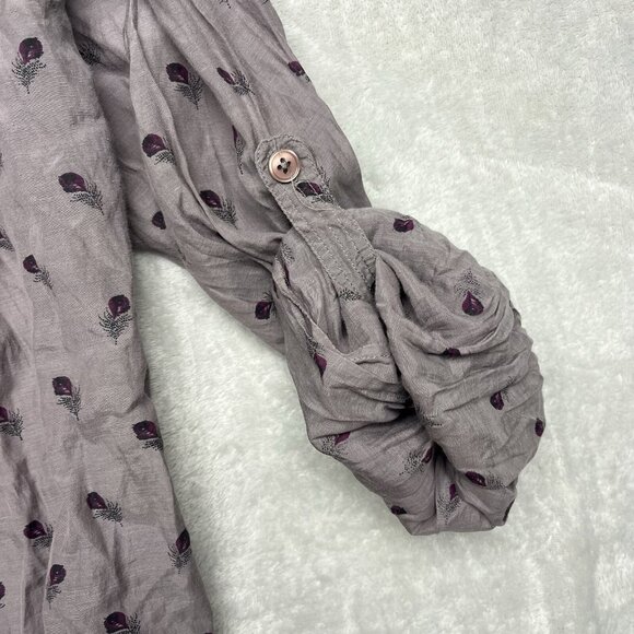 French Connection Womens Tunic Top Sz L, Artsy Flowy Long Sleeve Pop Over Purple - Picture 5 of 9